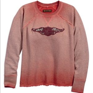 (NWT) H-D Wing B&S Logo Raglan Pullover Sweatshirt